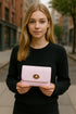 Leren portemonnee roze